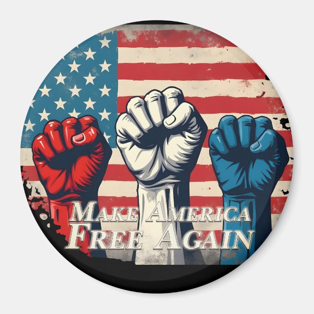 Machen Sie Amerika wieder frei von Kunstwerken Magnet (Vorne)