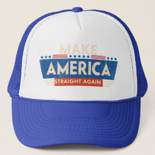 Machen Sie Amerika wieder geradeaus Funny Sarcasti Truckerkappe
