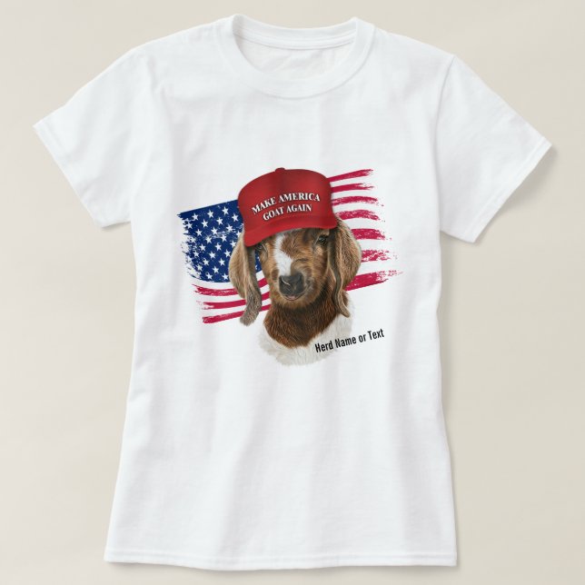 Machen Sie Amerika wieder zum Boer Kid Goat T-Shirt (Design vorne)