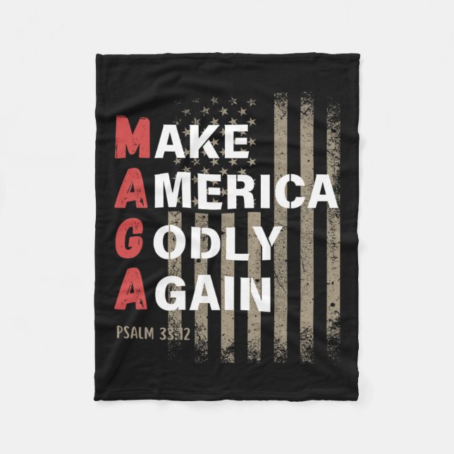 Machen Sie Amerika wieder zum Psalm 33 Fleecedecke (Vorderseite)