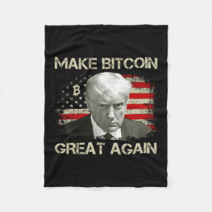 Machen Sie Bitcoin wieder groß Funny Maga Pro Trum Fleecedecke