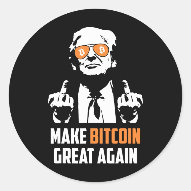 Machen Sie Bitcoin wieder groß Funny Maga Pro Trum Runder Aufkleber (Vorderseite)