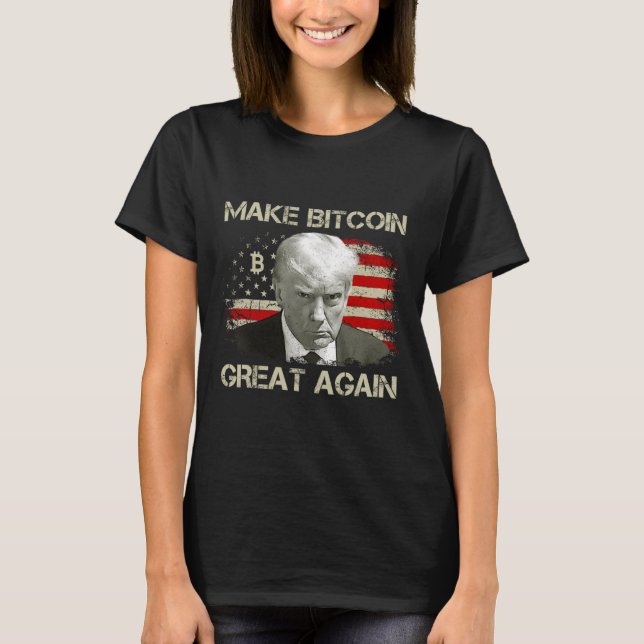 Machen Sie Bitcoin wieder groß Funny Maga Pro Trum T-Shirt (Vorderseite)