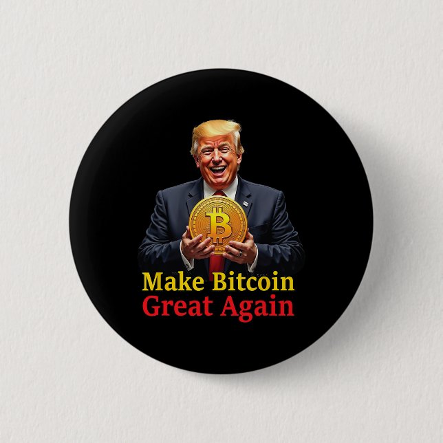 Machen Sie Bitcoin wieder groß Trump Bitcoin Crypt Button (Vorderseite)