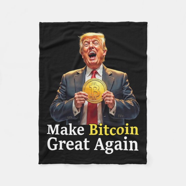 Machen Sie Bitcoin wieder groß Trump Bitcoin Crypt Fleecedecke (Vorderseite)