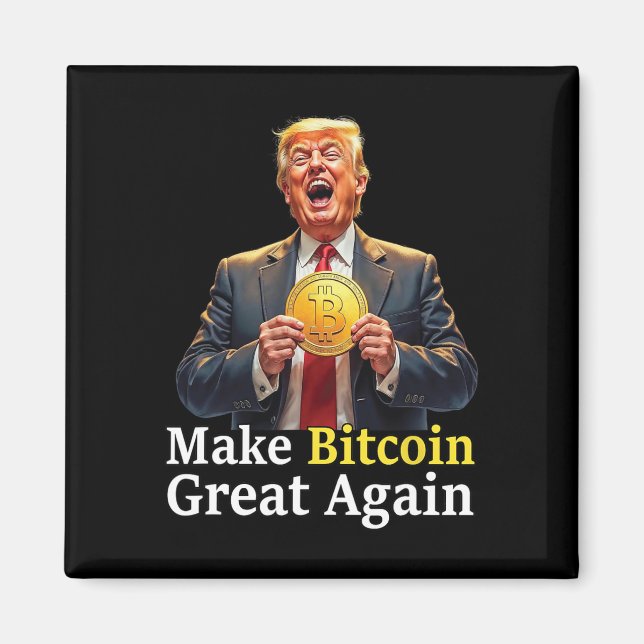 Machen Sie Bitcoin wieder groß Trump Bitcoin Crypt Magnet (Vorne)