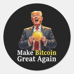 Machen Sie Bitcoin wieder groß Trump Bitcoin Crypt Runder Aufkleber