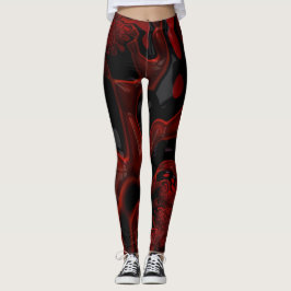 Machen Sie Blick-rote und schwarze starke Farbe Leggings