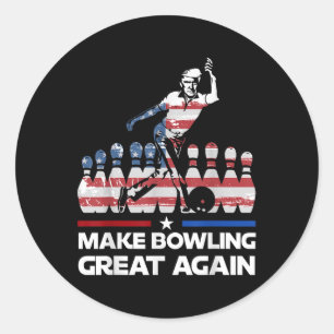 Machen Sie Bowling wieder großartig Trump - US-Fla Runder Aufkleber