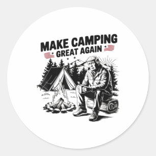 Machen Sie Camping wieder großartig draußen Trump Runder Aufkleber