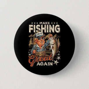 Machen Sie das Fischen wieder zum Vintagen Fliegen Button