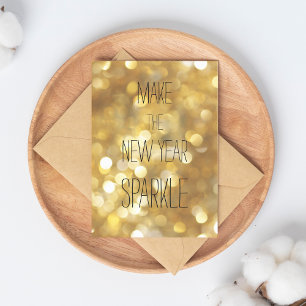 Machen Sie den Silvesterglanz-Glitzer des Neujahrs Postkarte