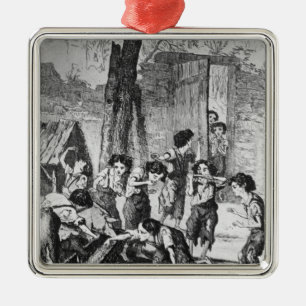 Machen Sie Eile junges un, oder sie essen nicht Silbernes Ornament