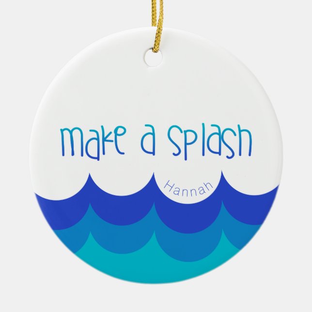 Machen Sie ein Splash Swim Sport Inspiration Keramik Ornament (Vorne)