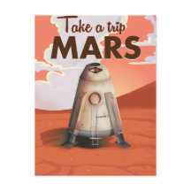 Machen Sie eine Reise zum Mars Vintage-Reiseposter