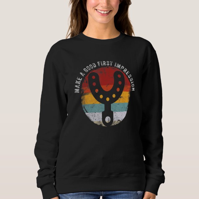 Machen Sie einen guten ersten Eindruck lustigen Za Sweatshirt (Vorderseite)