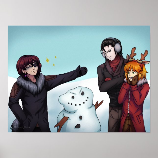 Machen Sie einen Snowman Poster (Vorne)