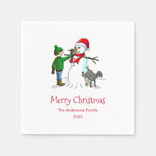 Machen Sie einen Snowman Serviette