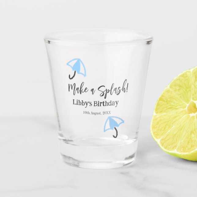 Machen Sie einen strahlend blauen Schirm Sommerbec Schnapsglas (Vorderseite)