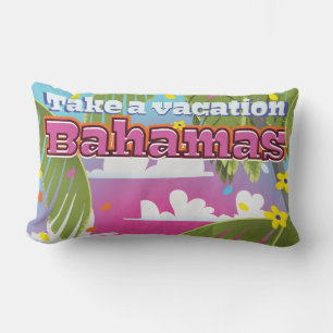 Machen Sie einen Urlaub! Bahamas Cartoon Reiseausd Lendenkissen