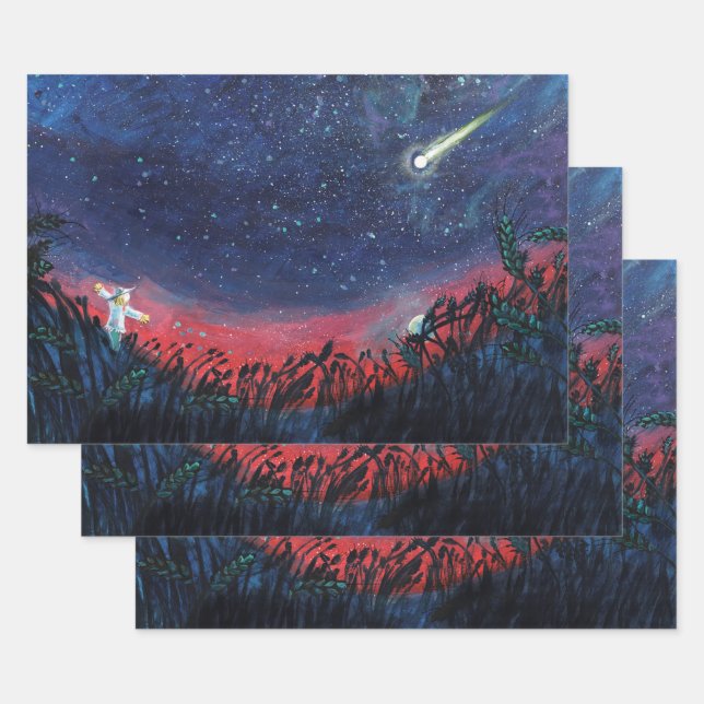 Machen Sie einen Wunsch auf einer Shooting Star Il Geschenkpapier Set (Set)