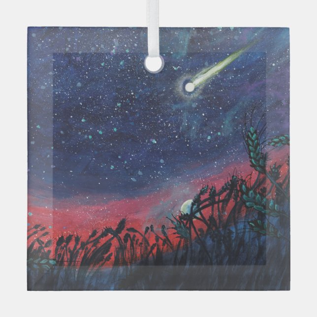 Machen Sie einen Wunsch auf einer Shooting Star Il Ornament Aus Glas (Vorderseite)