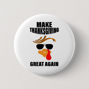 Machen Sie Erntedank wieder groß, Funny Turkey Ges Button
