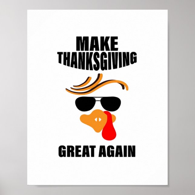 Machen Sie Erntedank wieder groß, Funny Turkey Ges Poster (Vorne)