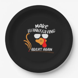 Machen Sie Erntedank wieder groß, Funny Turkey Mem Pappteller
