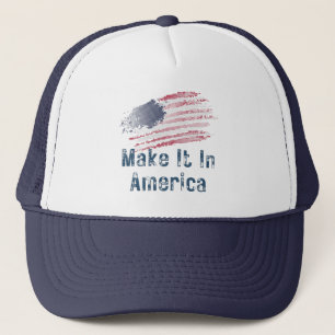 Machen Sie es in Amerika stylisierte Flagge Truckerkappe