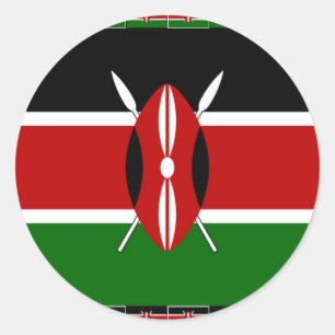 Machen Sie es Kenyan schöne Inspiration Flag Farbe Runder Aufkleber