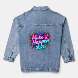 MACHEN SIE ES PASSIEREN IN NEON SCRIPT JEANSJACKE