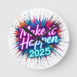 MACHEN SIE ES PASSIEREN IN NEON SCRIPT RUNDE WANDUHR