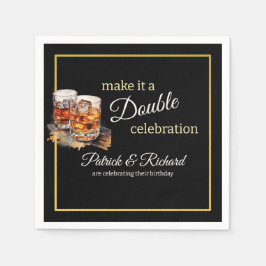 Machen Sie es zu einer doppelten Feier Black Whisk Serviette