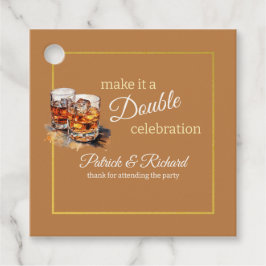 Machen Sie es zu einer doppelten Feier Brown Whisk Geschenkanhänger
