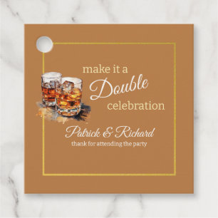 Machen Sie es zu einer doppelten Feier Brown Whisk Geschenkanhänger