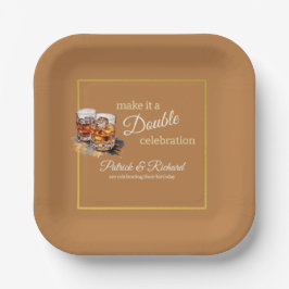 Machen Sie es zu einer doppelten Feier Brown Whisk Pappteller