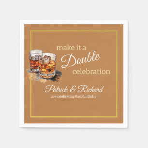 Machen Sie es zu einer doppelten Feier Brown Whisk Serviette