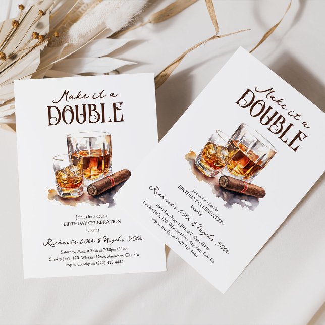 Machen Sie es zum Whiskey Adult Joint Geburtstag Einladung (Von Creator hochgeladen)
