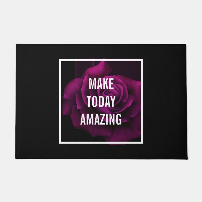 Machen Sie heute Phantastische Lila Rose Inspirati Fußmatte (Vorderseite)