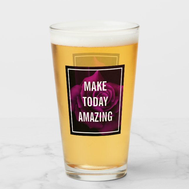 Machen Sie heute Phantastische Lila Rose Inspirati Glas (Vorne (Gefüllt))