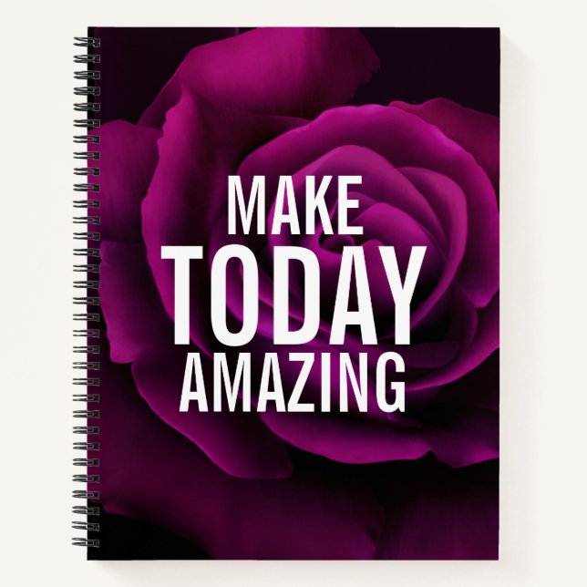 Machen Sie heute Phantastische Lila Rose Inspirati Notizbuch (Vorderseite)