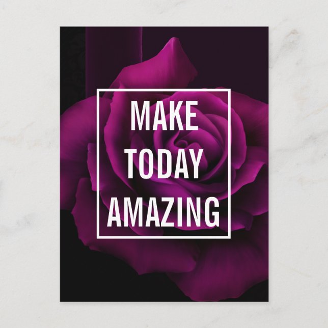 Machen Sie heute Phantastische Lila Rose Inspirati Postkarte (Vorderseite)