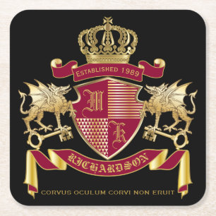 Machen Sie Ihr eigenes Coat aus dem Rotgolddrachen Rechteckiger Pappuntersetzer