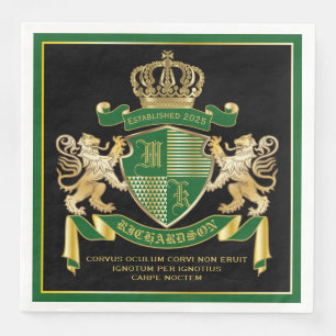 Machen Sie Ihr eigenes Coat von Arms Green Gold Li Serviette