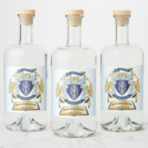 Machen Sie Ihr eigenes Emblem Baumbuch Key Crown G Alkoholflaschenetikett