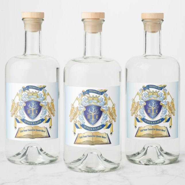 Machen Sie Ihr eigenes Emblem Baumbuch Key Crown G Alkoholflaschenetikett (Flaschen)