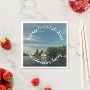 Machen Sie Ihr eigenes Familiensee-Sommerhaus Serviette