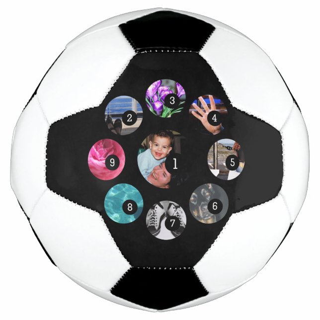 Machen Sie Ihr eigenes Foto mit 9 Bildern ganz ein Fußball (Vorderseite)