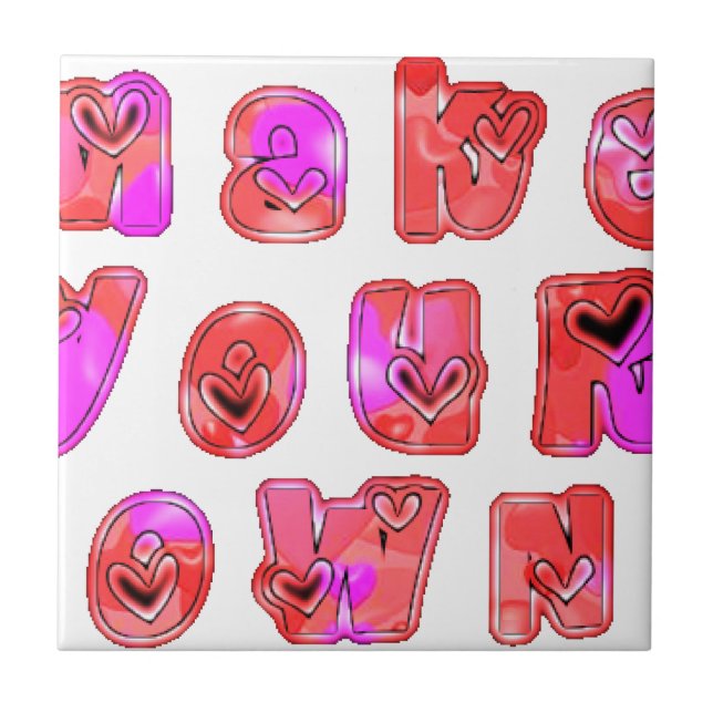 Machen Sie Ihr eigenes Herz Art Print Design Fliese (Vorderseite)